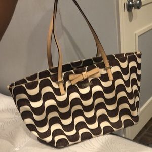Brown and white Kate Spade bag